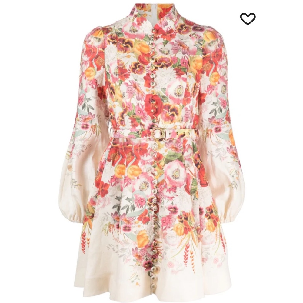 Zimmerman Wonderland Belted Linen Minidress